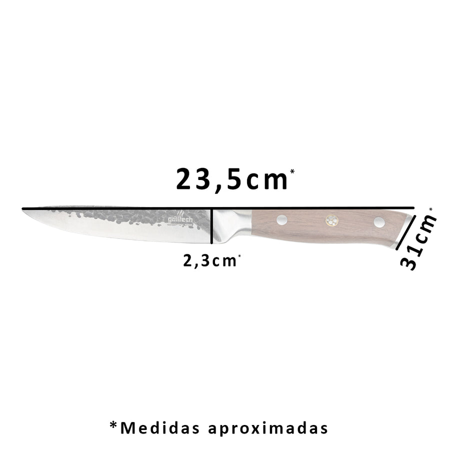 Pack 3 Cuchillos Rústicos Martillados - Locos por la Parrilla