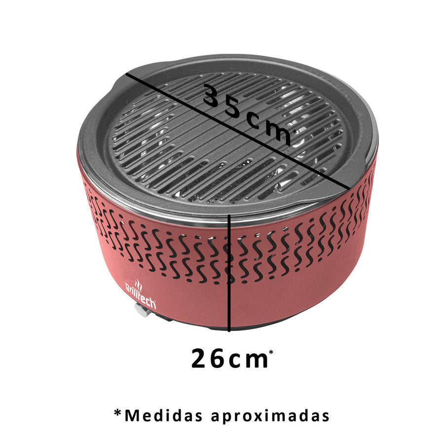 Parrilla Air Pro Roja carbón y no tira humo - Locos por la Parrilla