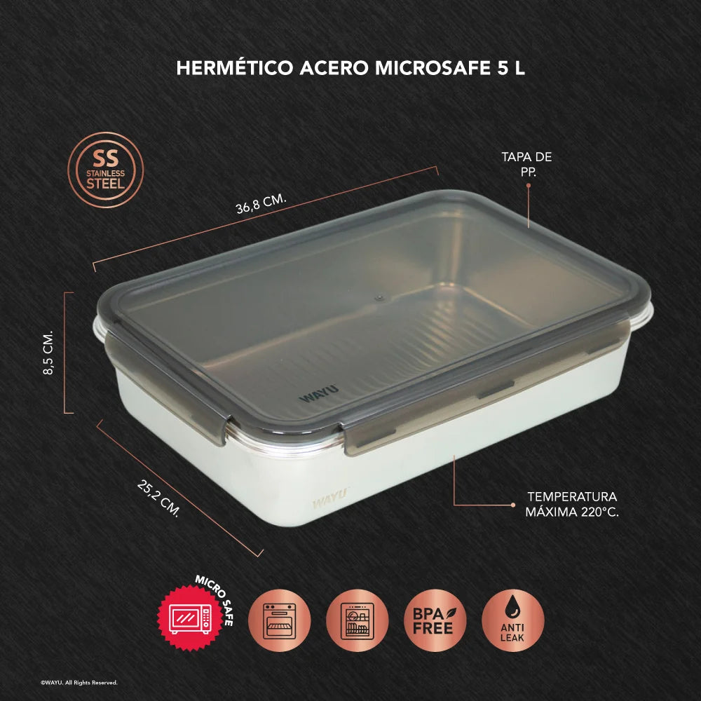 Hermético Acero Microsafe 5L