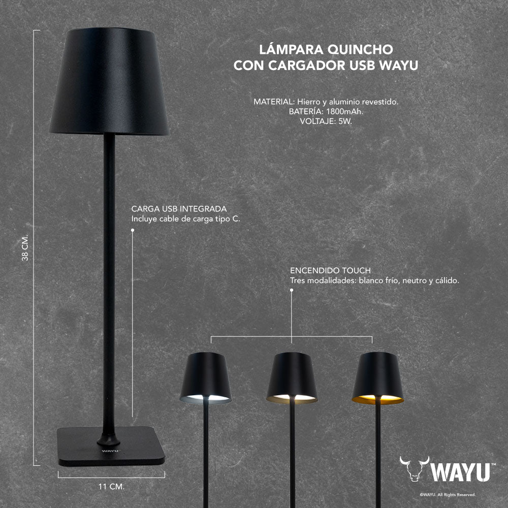Lámpara Quincho con Cargador USB - Locos por la Parrilla