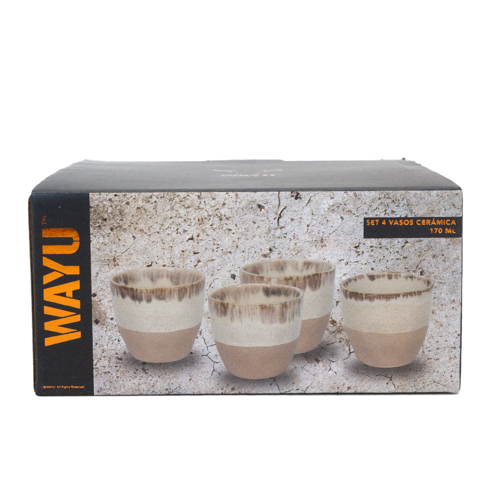 Set 4 Vasos Cerámica - Locos por la Parrilla