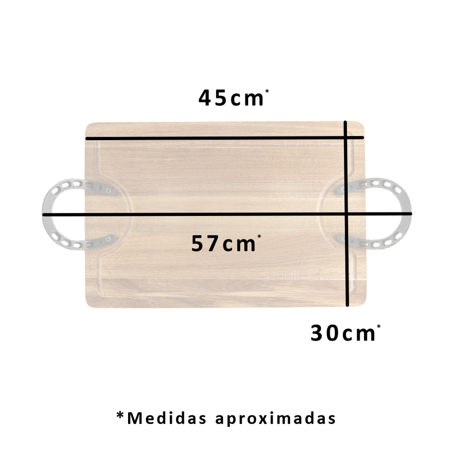 Tabla rústica con herraduras 45x30 cms Expert - Locos por la Parrilla
