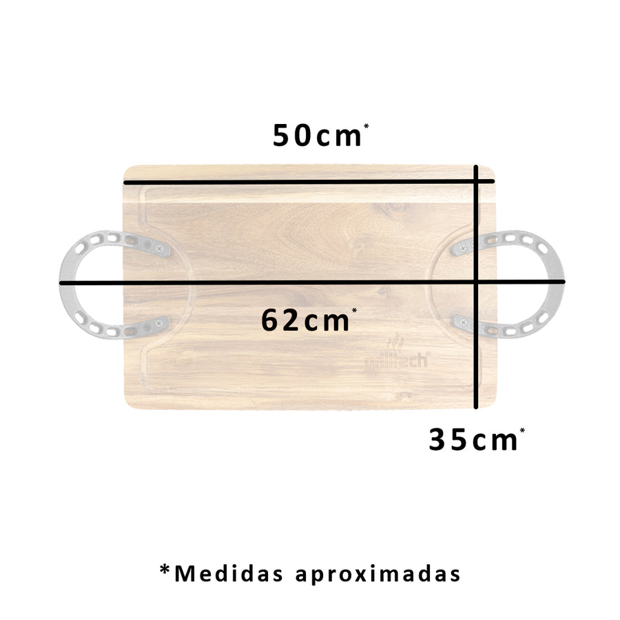 Tabla rústica con herraduras 50x35 cms Máster - Locos por la Parrilla