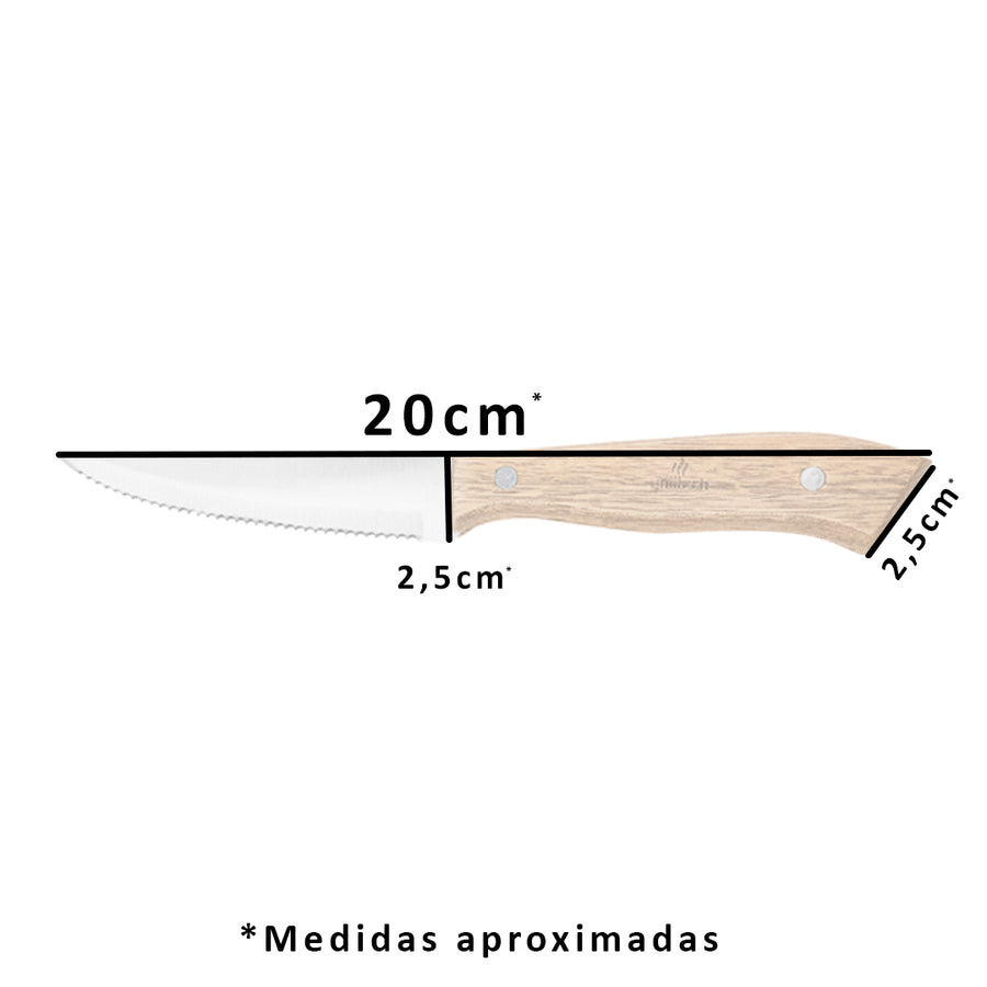 Blíster 4 Tenedores + 4 cuchillos para Carne - Locos por la Parrilla