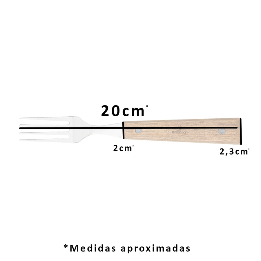 Blíster 4 Tenedores + 4 cuchillos para Carne - Locos por la Parrilla