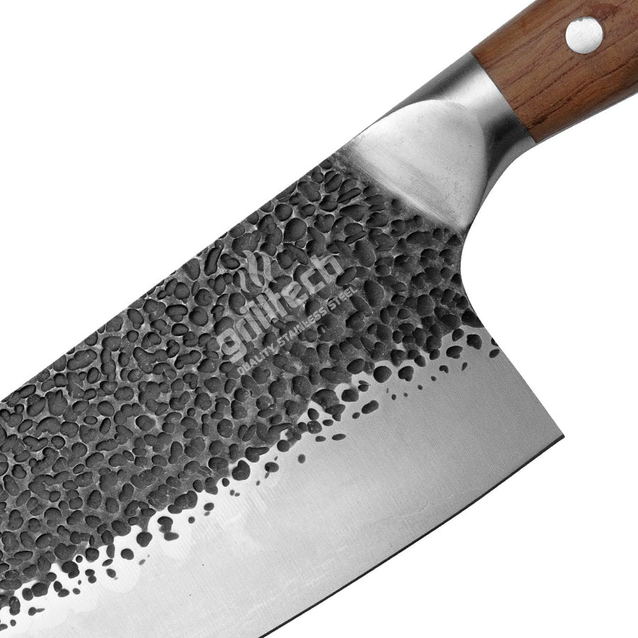 Cuchillo Machete Martillado 8" Inoxidable - Locos por la Parrilla