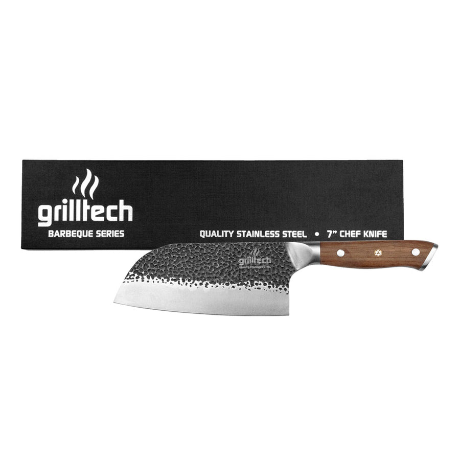 Cuchillo Machete Martillado 8" Inoxidable - Locos por la Parrilla