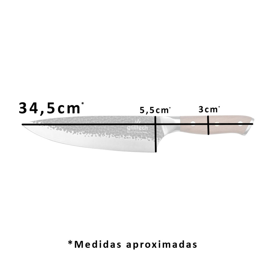 Cuchillo Martillado 8" Inoxidable - Locos por la Parrilla