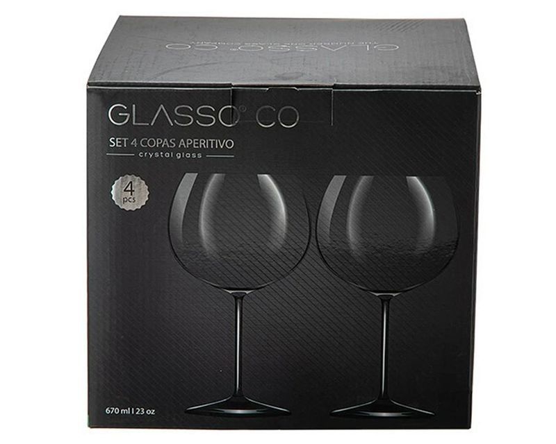 Set 4 Copas Cristal Ramazzotti/Gin 640 ml - Locos por la Parrilla