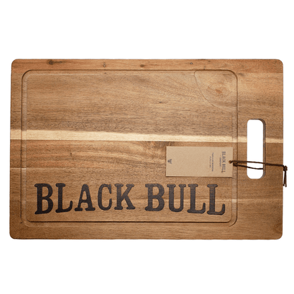 Tabla 45 Cms Madera Acacia Black Bull - Locos por la Parrilla