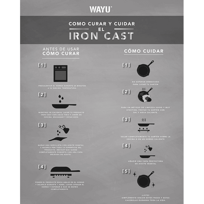 Sarten Iron Cast Base Madera - Locos por la Parrilla