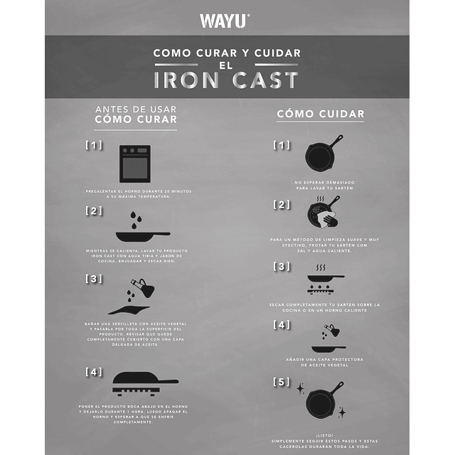 Cacerola Iron Cast Base Madera - Locos por la Parrilla