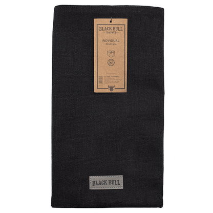 Individual Cotton Canvas Black Bull - Locos por la Parrilla