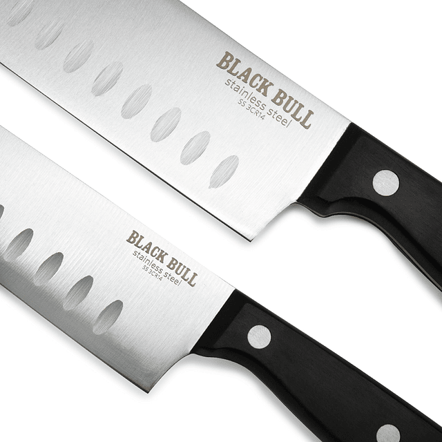 Set de Cuchillos Santoku Black Bull - Locos por la Parrilla