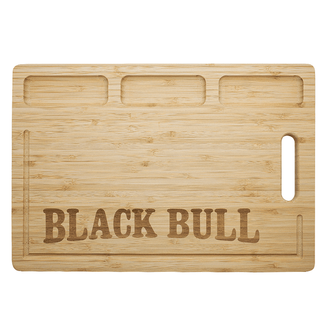 Tabla 38 Cms Madera Bambú Black Bull - Locos por la Parrilla