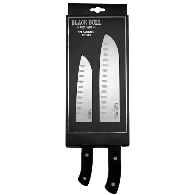 Set de Cuchillos Santoku Black Bull - Locos por la Parrilla