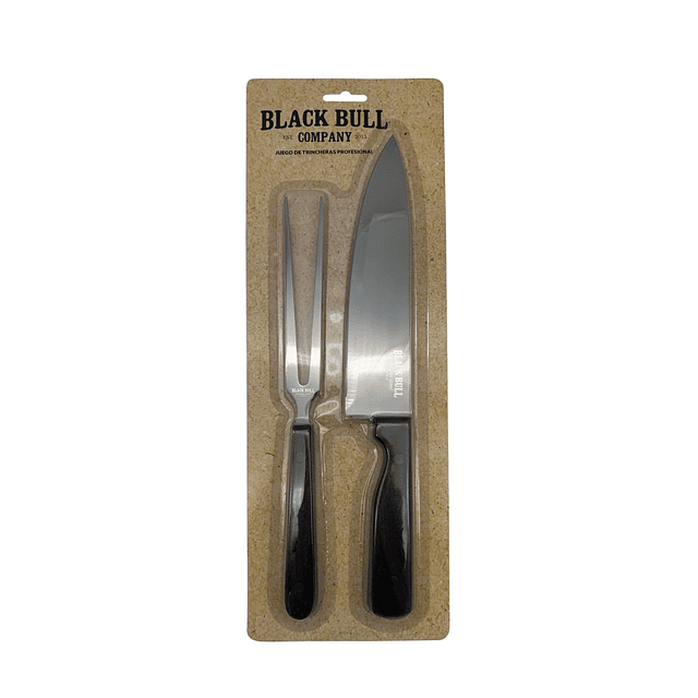 Set Cuchillo + Tenedor Black Bull - Locos por la Parrilla