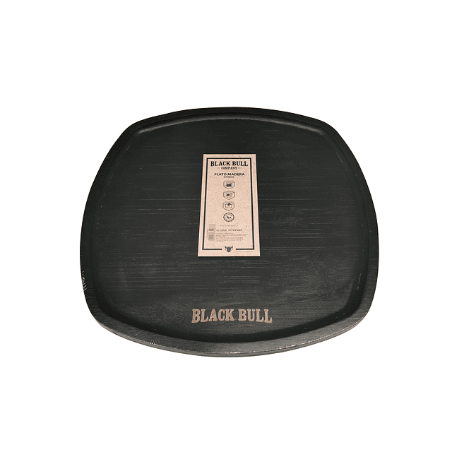 Plato Madera 25x25 Black Bull - Locos por la Parrilla