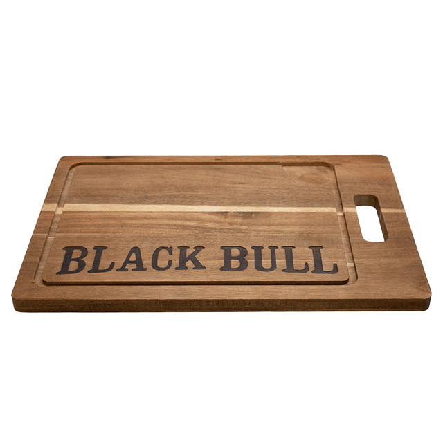 Tabla 45 Cms Madera Acacia Black Bull - Locos por la Parrilla