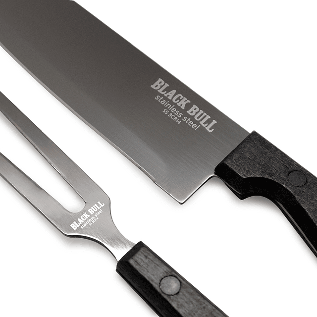 Set Cuchillo + Tenedor Black Bull - Locos por la Parrilla