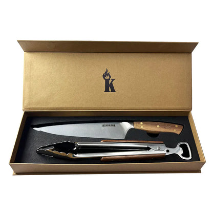 Set Parrillero Cuchillo Catemu + Tenaza