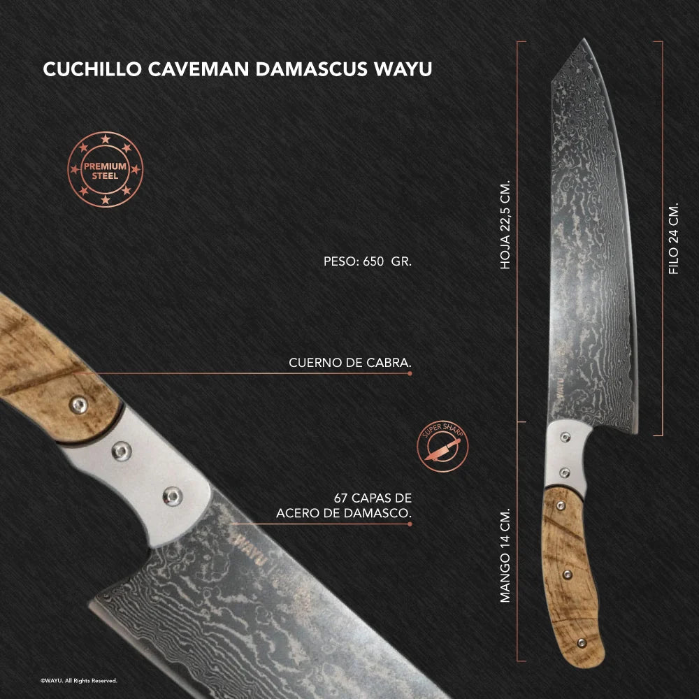 Cuchillo Caveman Damascus