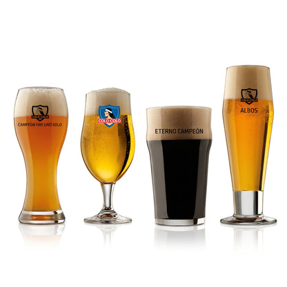 Set 4 vasos cerveceros collection Colo Colo