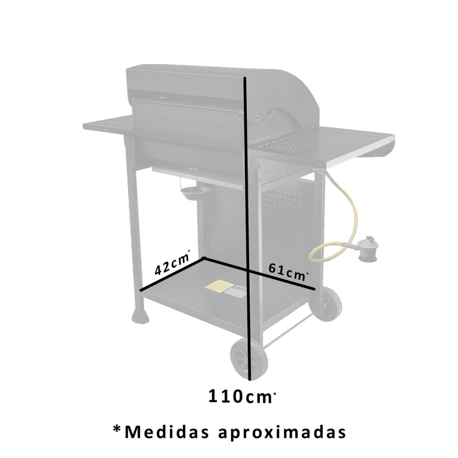 Parrilla Gas 3 Quemadores Ultra + quemador lateral - Locos por la Parrilla