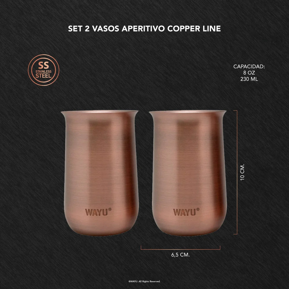 Set 2 Vasos Aperitivo Copper