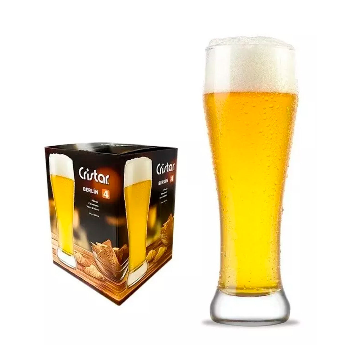 Set 4 vasos cerveceros 566 ml Berlín - Locos por la Parrilla