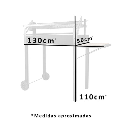 Parrilla magallánica rectangular con Espiedo XL - Locos por la Parrilla