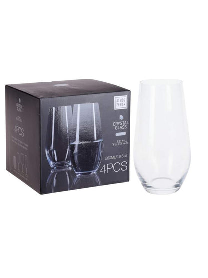 Set 4 vasos altos Crystalline 580 cc - Locos por la Parrilla