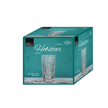 Set 4 Vasos Largos Hobstar 470 ml - Locos por la Parrilla