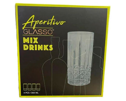 Set 4 Vasos Mix Drink Vintage 360 ml - Locos por la Parrilla