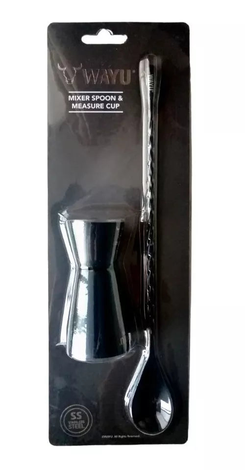 Set De Medidor + Cuchara Cóctel Black - Locos por la Parrilla