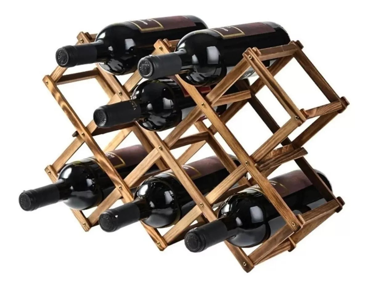 Rack Vino Madera Plegable Rustik - Locos por la Parrilla