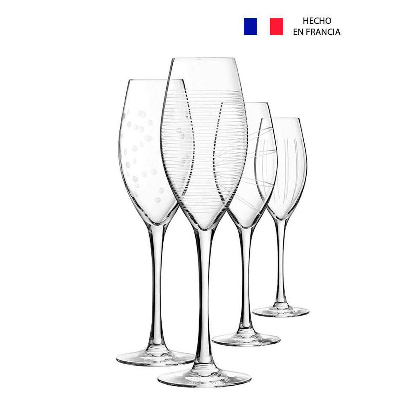 Set 4 copas Espumante Crystal D'Arques Paris 240 cc - Locos por la Parrilla