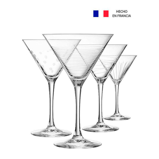 Set 4 copas cocktail Crystal D'Arques Francia 300 cc - Locos por la Parrilla