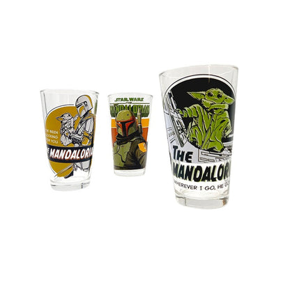 The Mandalorian - Set 3 Vasos De Vidrio 475 ml - Locos por la Parrilla