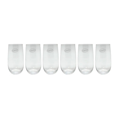 Set 6 Vasos 510 ml Cristal diseño pro - Locos por la Parrilla