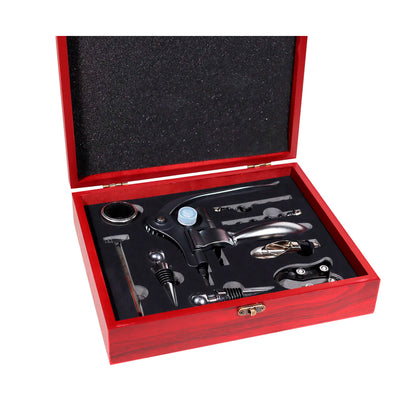 Set Sacacorchos Deluxe Madera 9 piezas - Locos por la Parrilla